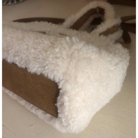 TELFAR X UGG Small Shoppers Bag Shearling Tote Chestnut & Natural - Picture 9 of 16